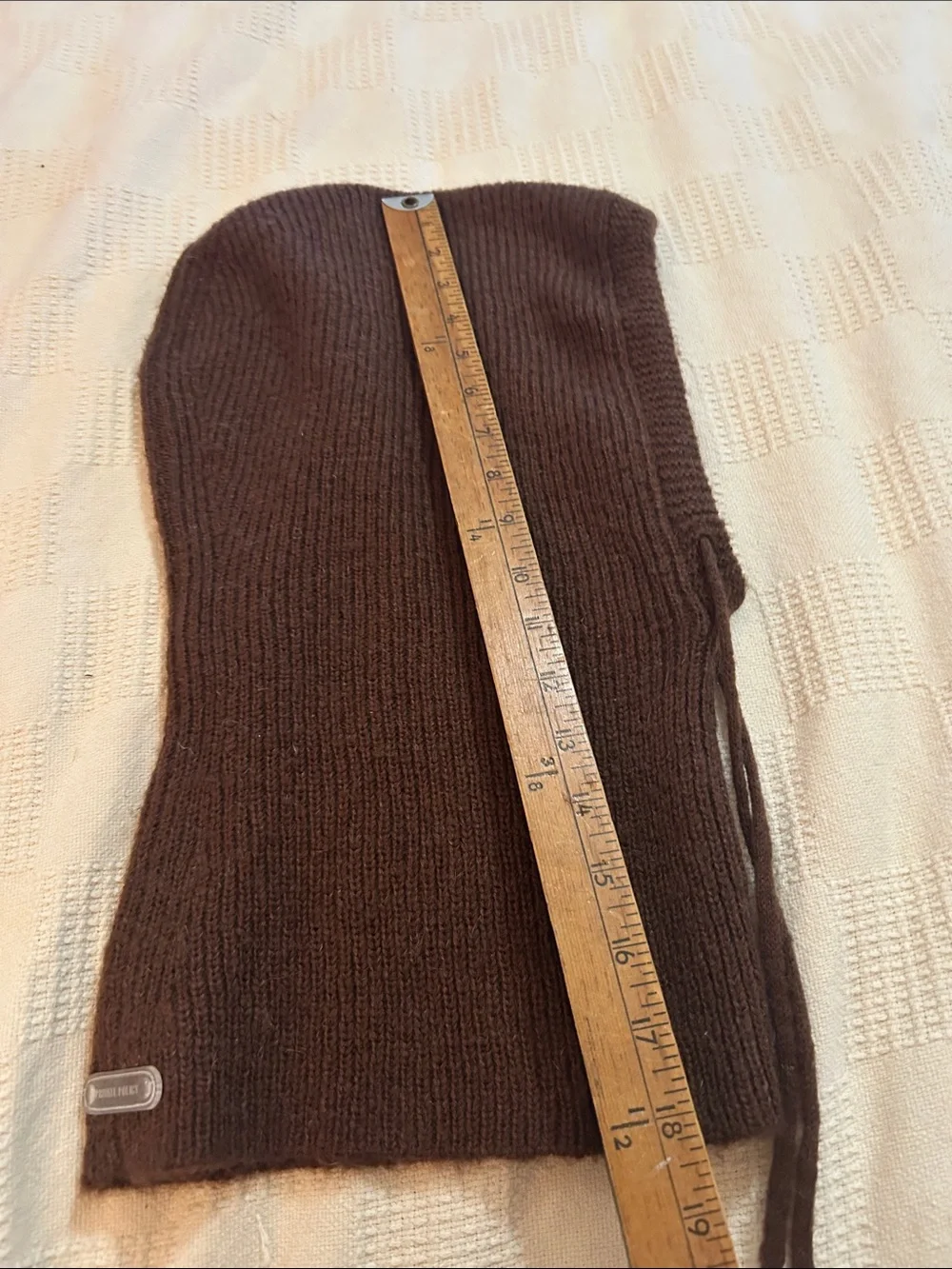 Private policy Brown Knit Balaclava Hooded beanie